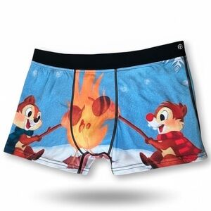 Men’s XL Boxer Briefs Chip & Dale Campfire Print | Fun Novelty Underwear